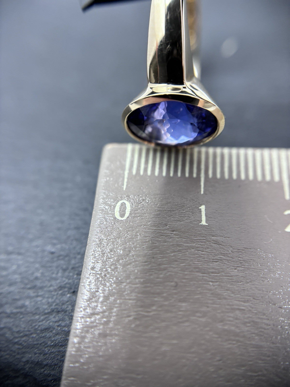 Tansanit 5ct Ring 585 gelb Gold 14 Karat Goldring Solitärring Harry Ivens