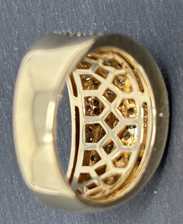 Brillantenbesetzer Ring mit Rauchdiamanten ca. 1 ct 14 K / 585 IV