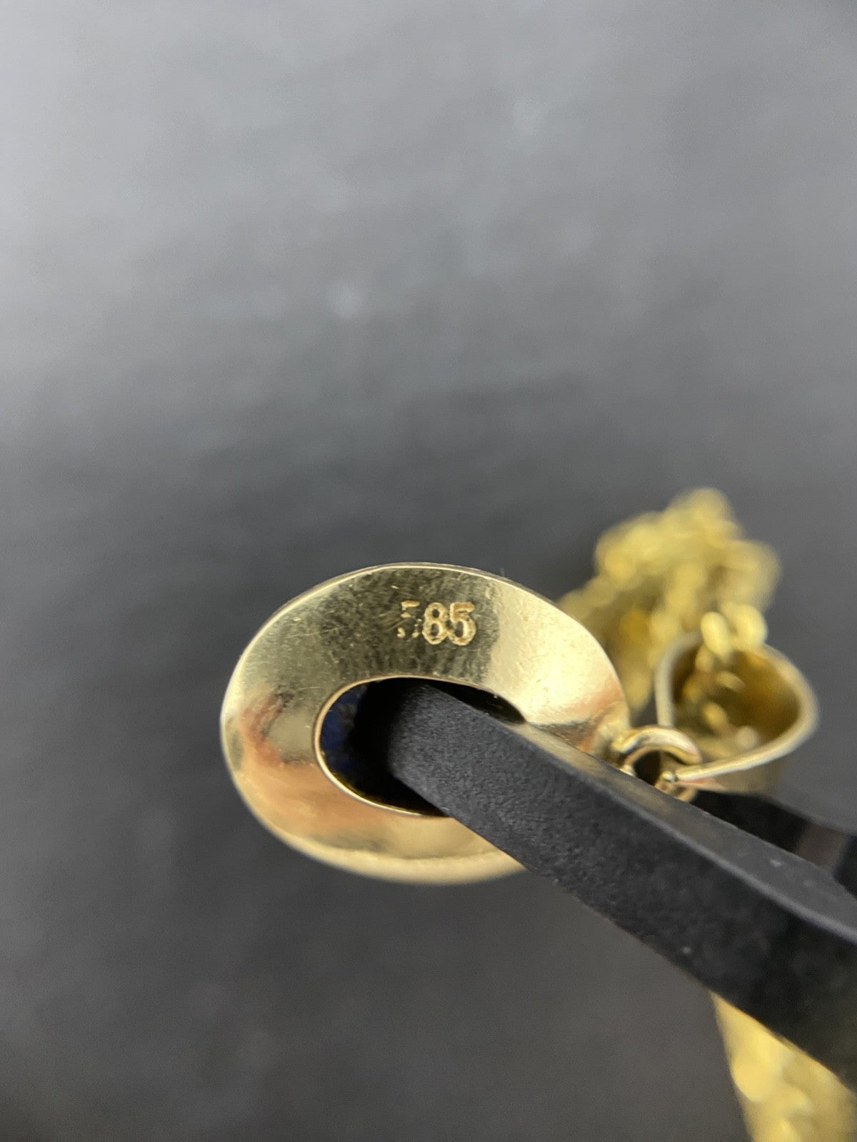 14K Gold Schmuckset Lapislazuli – Panzerkette & Ohrstecker – Echtgold – Vintage