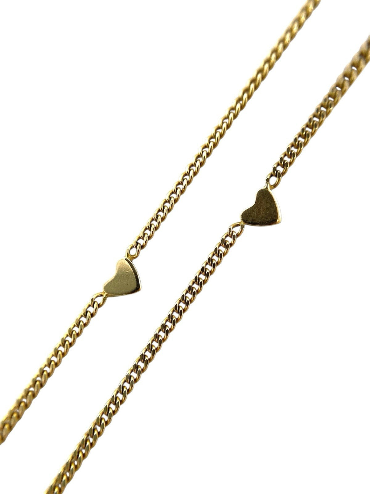 Panzerarmband 585, 14 Karat Gelbgold mit Herzelementen 23/26cm