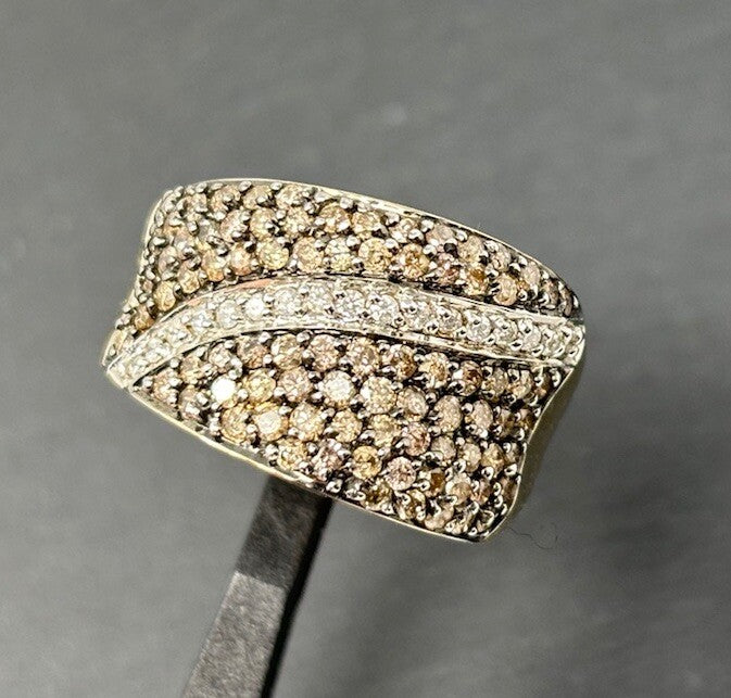 Brillantenbesetzer Ring mit Rauchdiamanten ca. 1 ct 14 K / 585 IV