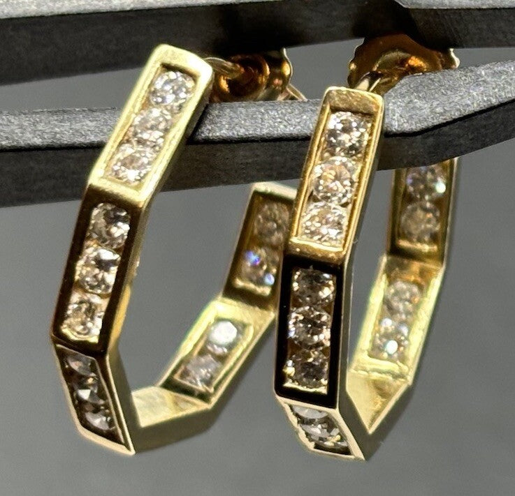 Ohrringe Gelbgold 1ct Brillanten Diamanten 14K/585 