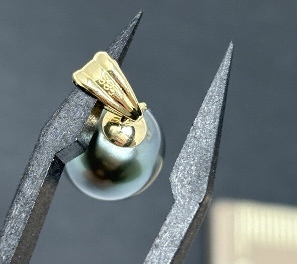 Gold Anhänger 14K/585 Tahitiperle ca.10mm Kugel 