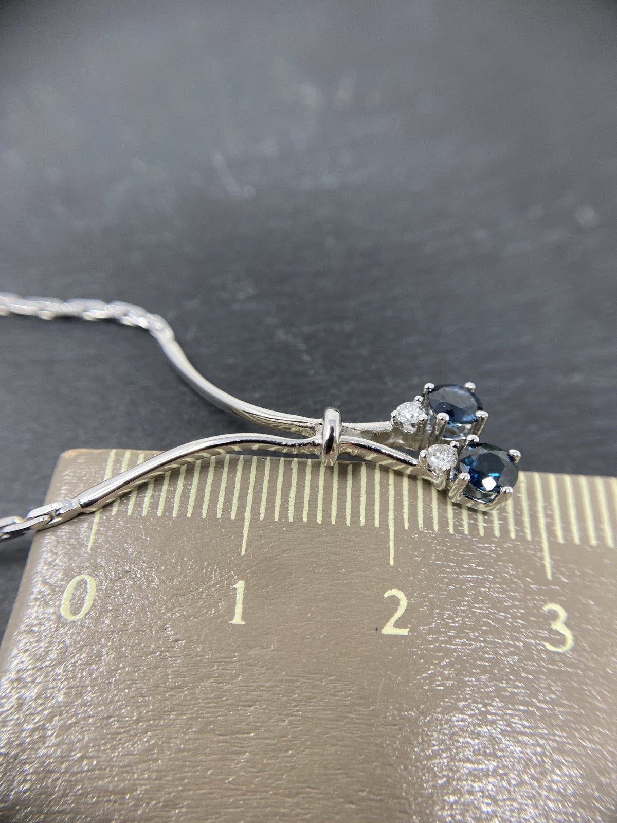 Edel Damencollier Weißgold mit Saphiren & Brillanten | 14K / 585 38,5cm