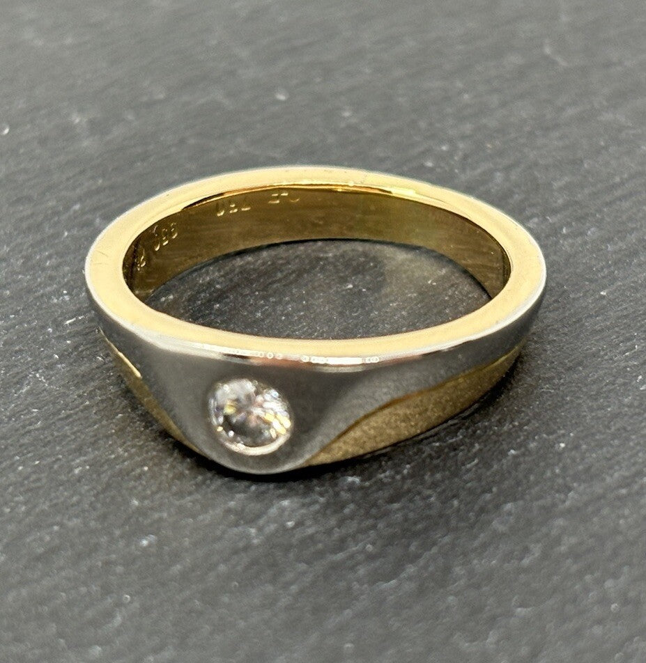 Ring Gelbgold 18K/750 Bicolour Platin Diamant Gr.54