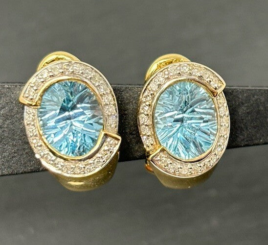 Ohrstecker Gelbgold 14K/585 0,25ct Brillanten / Topas 