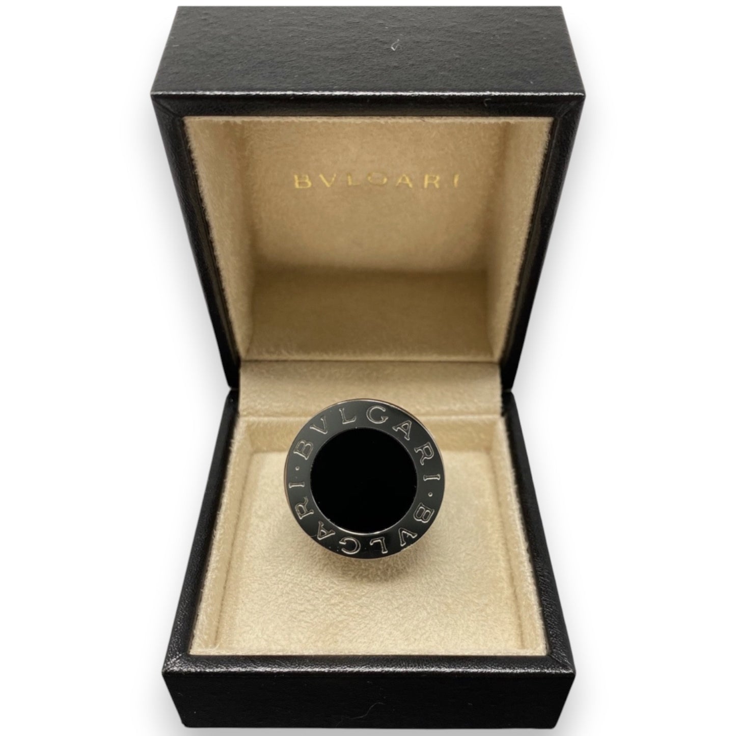 Bvlgari Ring Onyx 750 Weißgold | 18K / 750 Gr. 60