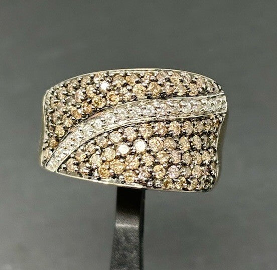Brillantenbesetzer Ring mit Rauchdiamanten ca. 1 ct 14 K / 585 IV