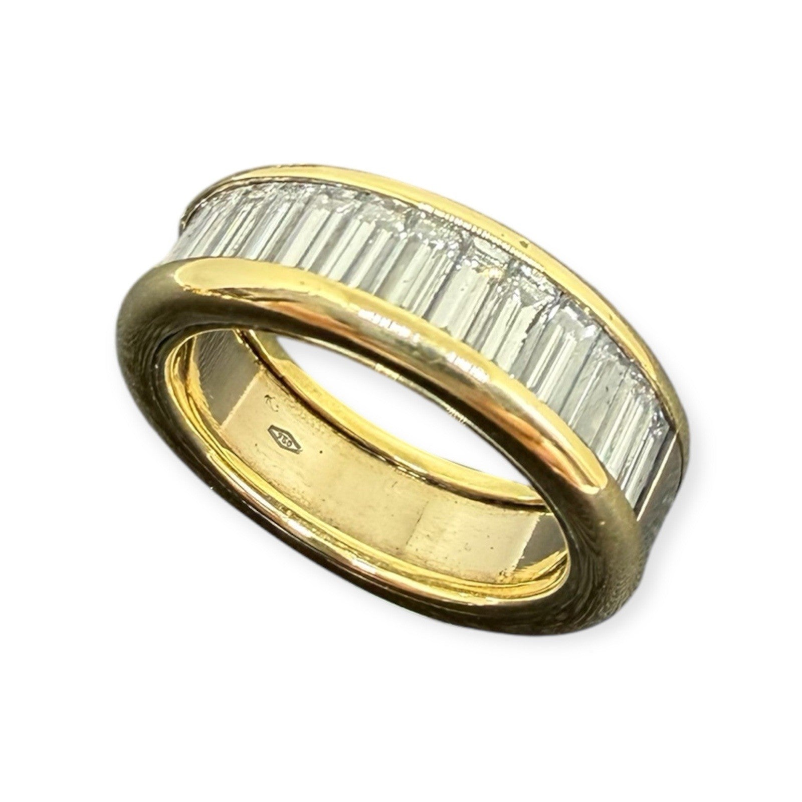 Ring Gelbgold 1,2ct Baguette Diamanten 18K/750 Gr.50 