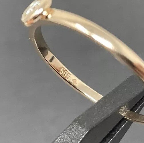 Gold Ring Rotgold 0,1ct Diamant 14K/585 Solitärring Gr.56