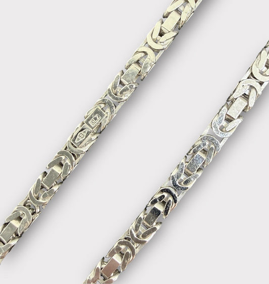 Königskette Massiv 14Karat / 585 Weißgold 93cm Herren