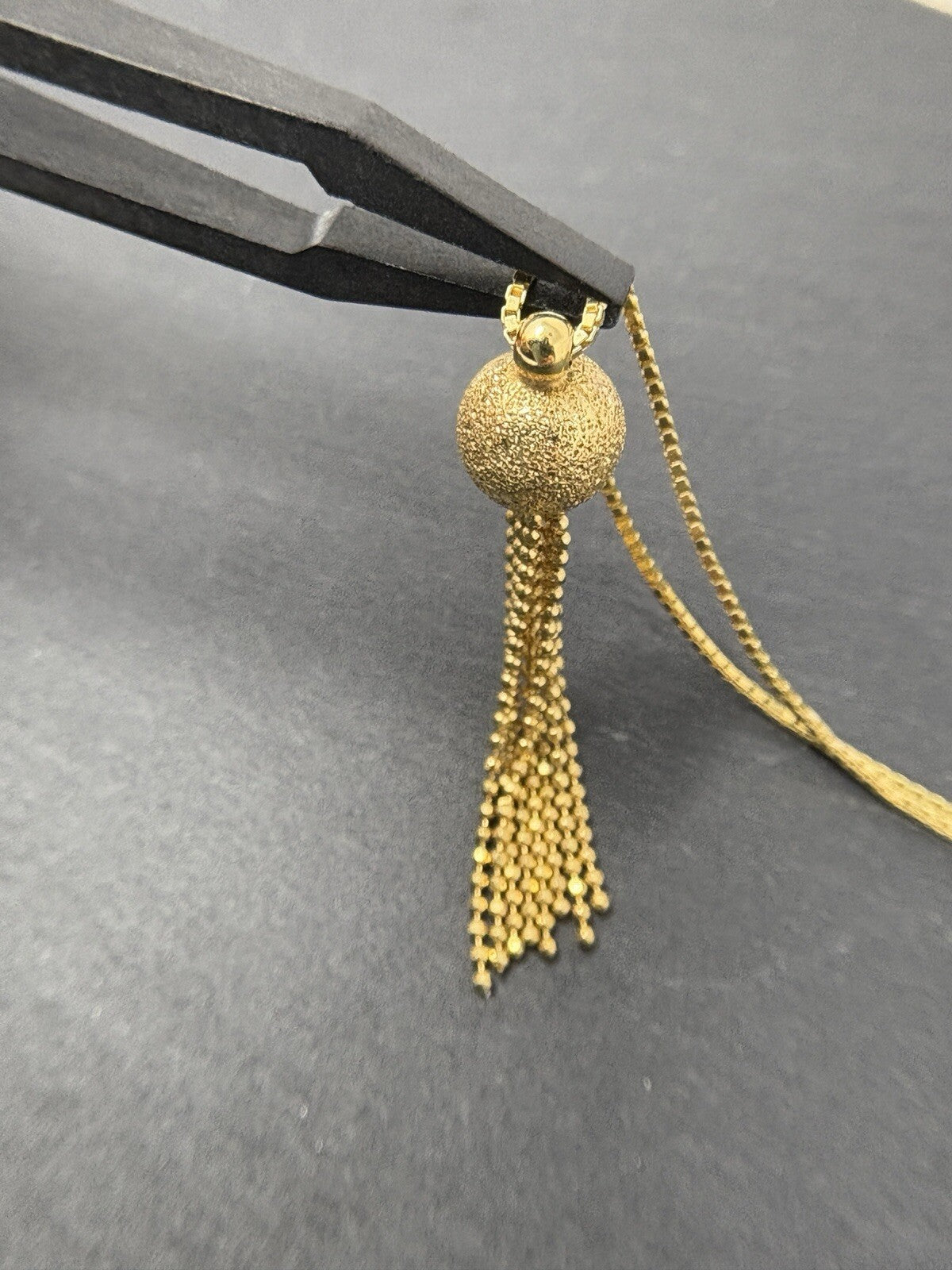 Gold Halskette Mit Kugel- und Quasten-Anhänger 45cm | 9K/375