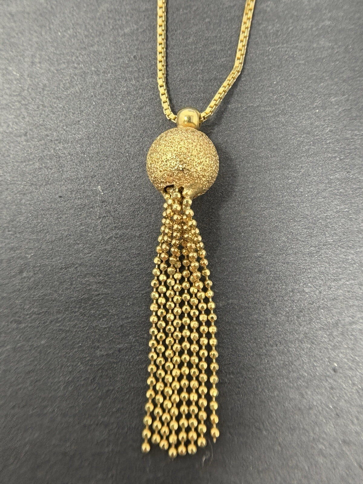 Gold Halskette Mit Kugel- und Quasten-Anhänger 45cm | 9K/375