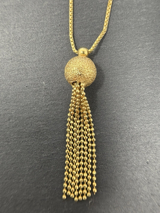 Gold Halskette Mit Kugel- und Quasten-Anhänger 45cm | 9K/375