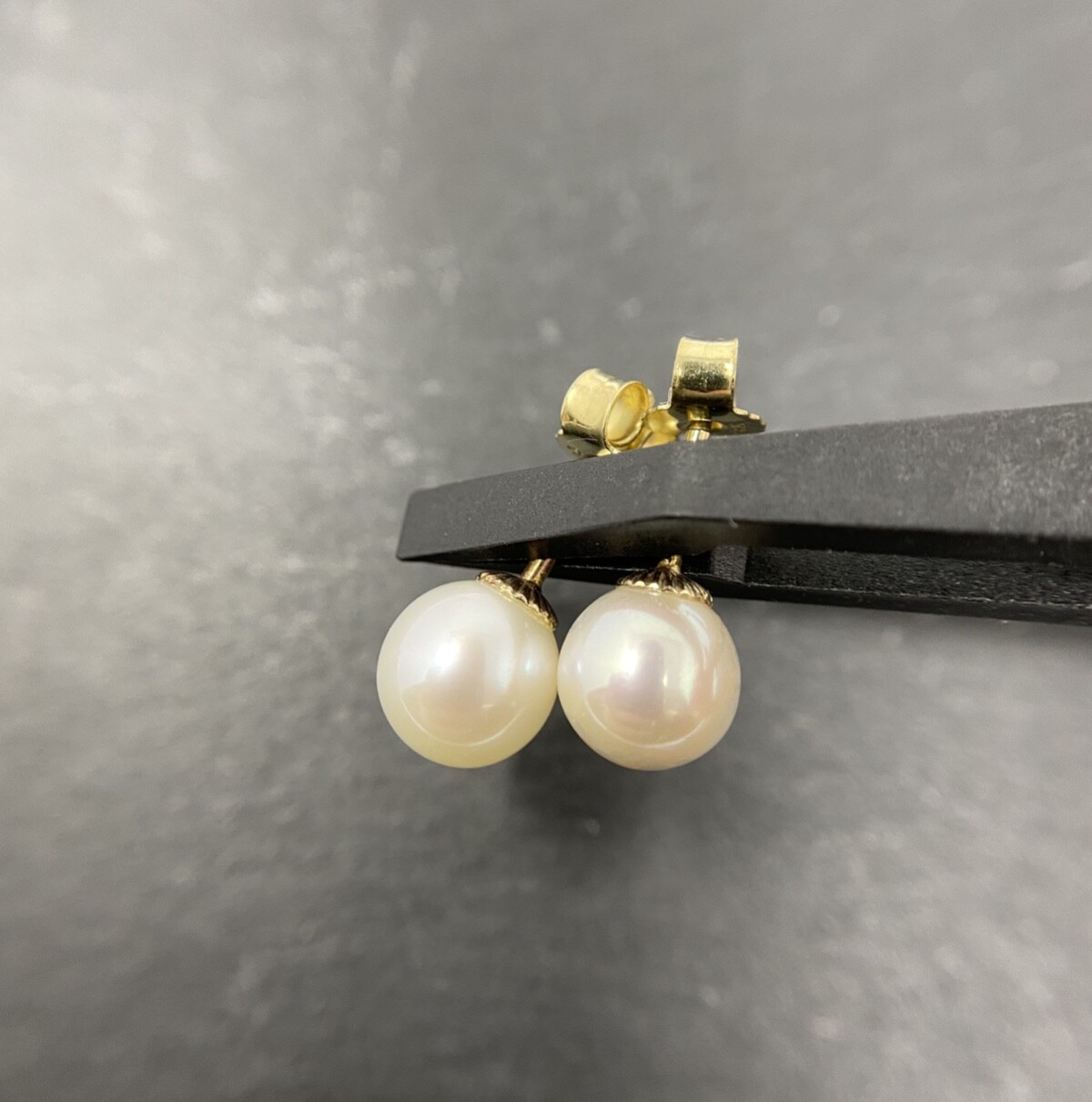 Perlenohrringe Perlenohrstecker| 14/585 Gelbgold