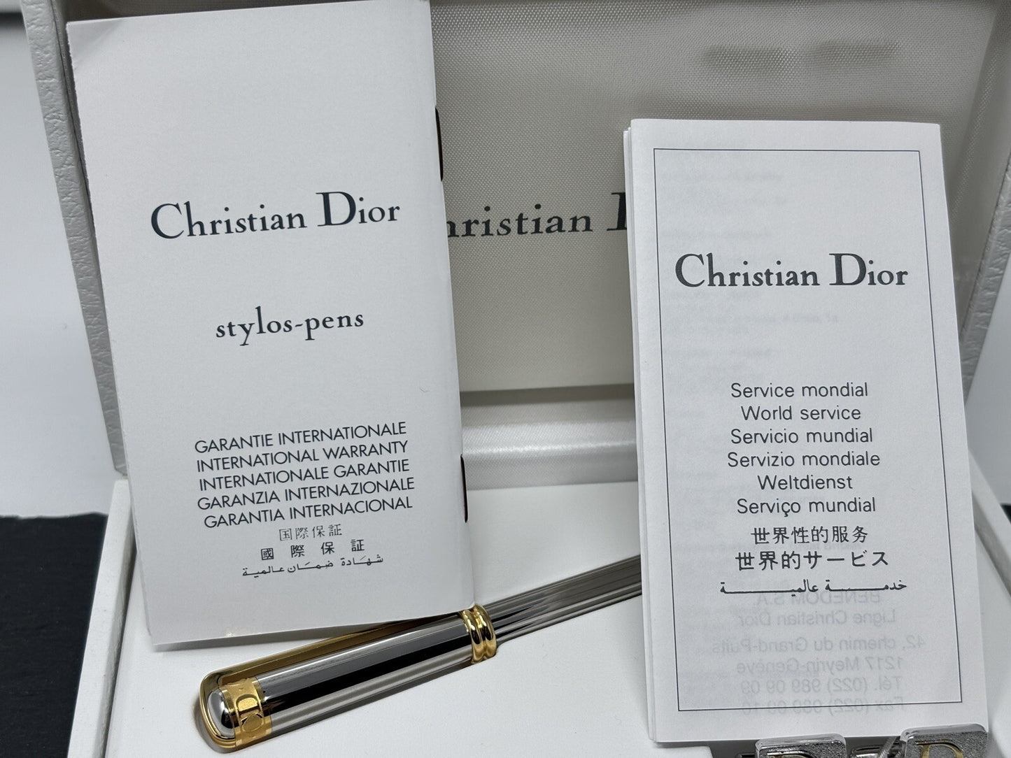 Dior Manschettenknöpfe und Kugelschreiber Full Set Vintage