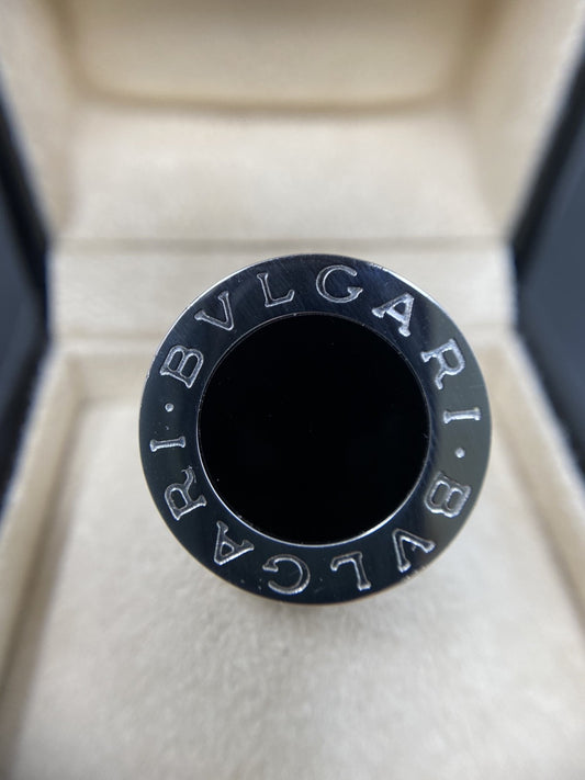 Bvlgari Ring Onyx Ring 750 Weißgold | 18K / 750 Gr. 60 Originalbox