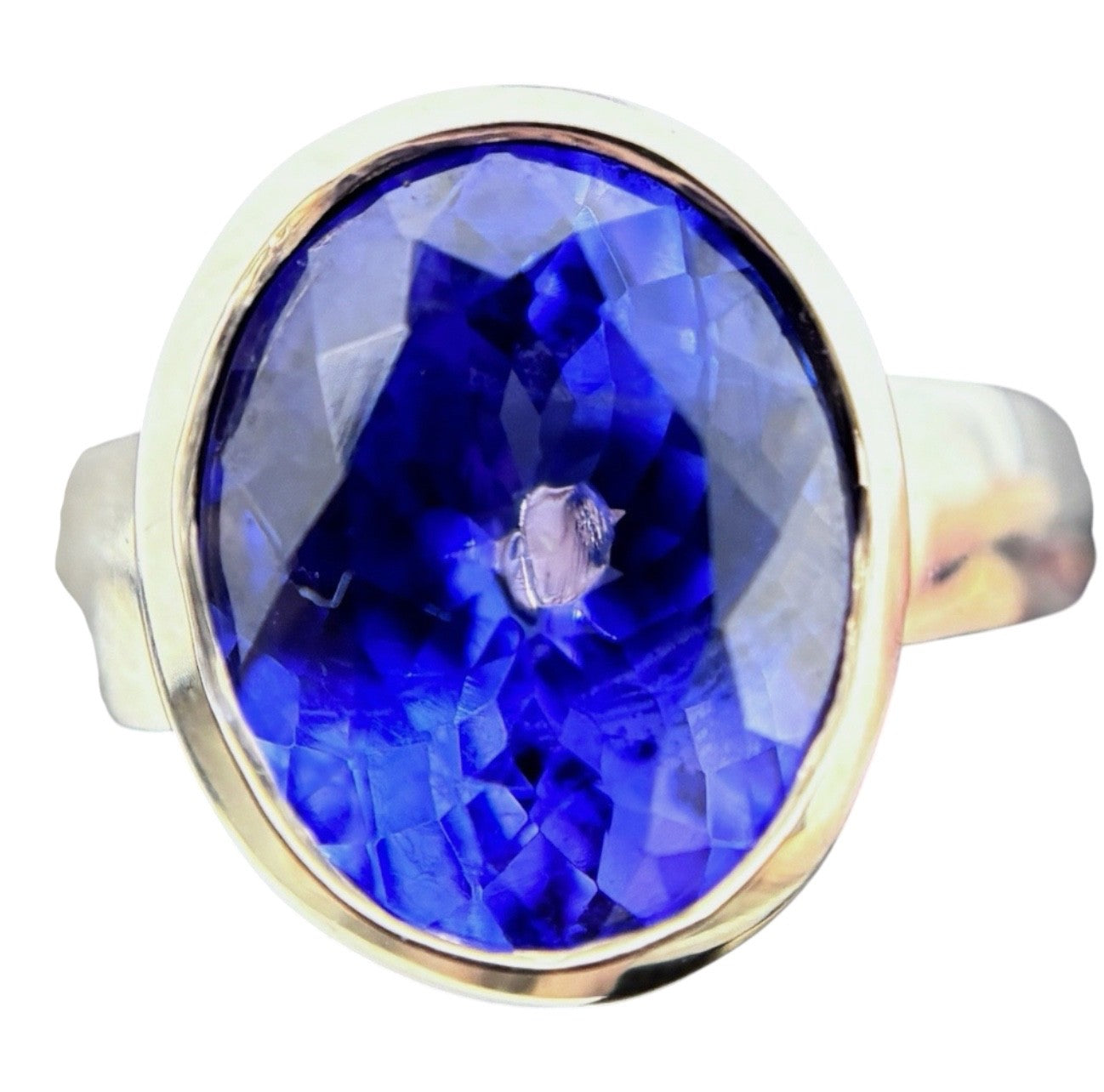 Tansanit 5ct Ring 585 gelb Gold 14 Karat Goldring Solitärring Harry Ivens