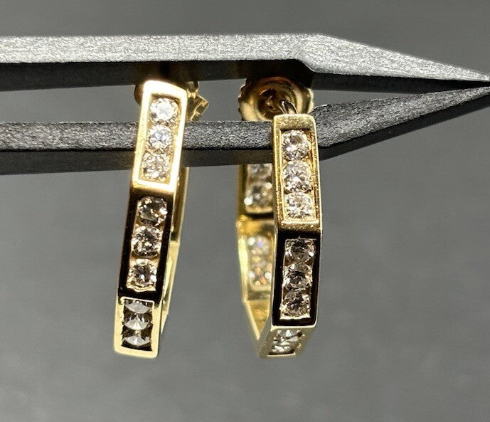 Ohrringe Gelbgold 1ct Brillanten Diamanten 14K/585 