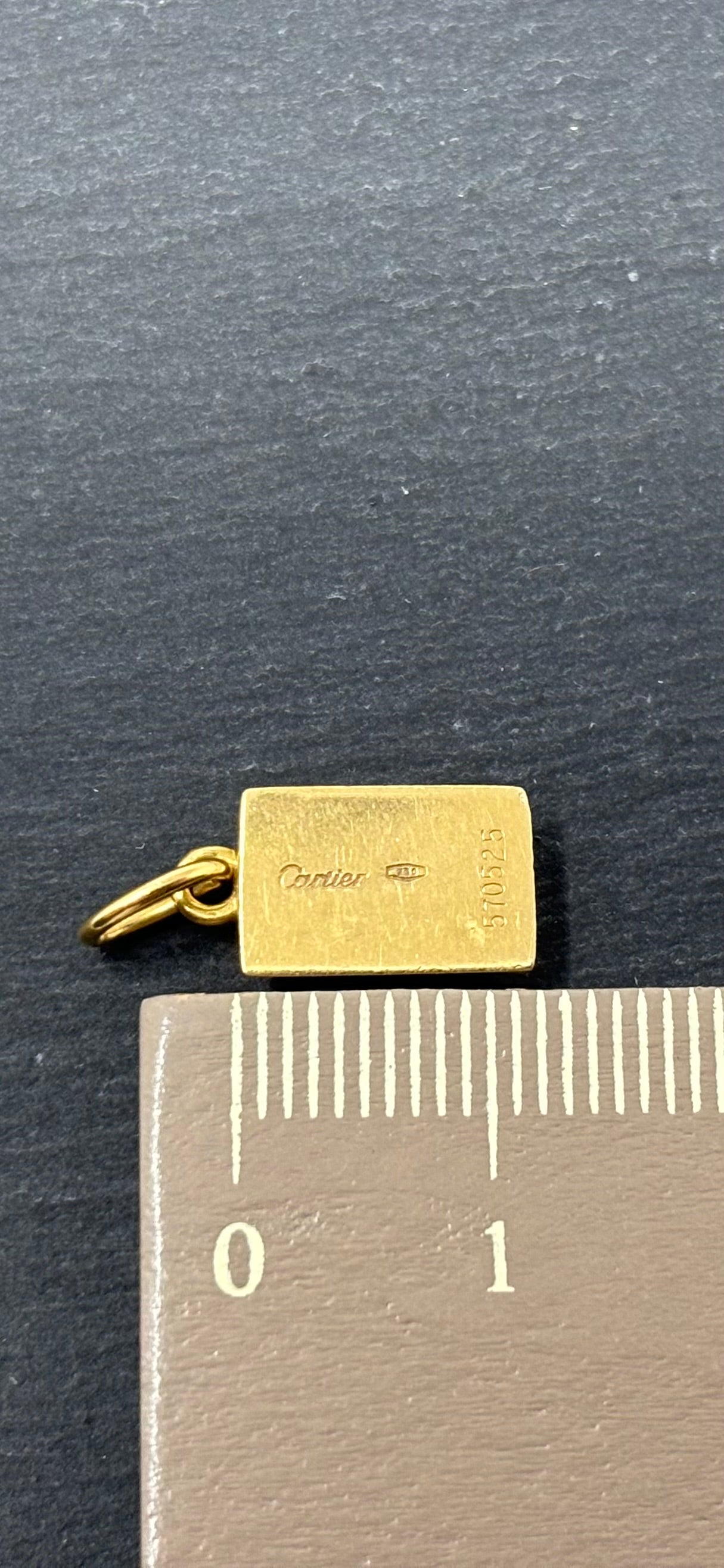Verkauft! Cartier Goldbarren 1/8 Oz Gold Anhänger 18K/750 Vintage