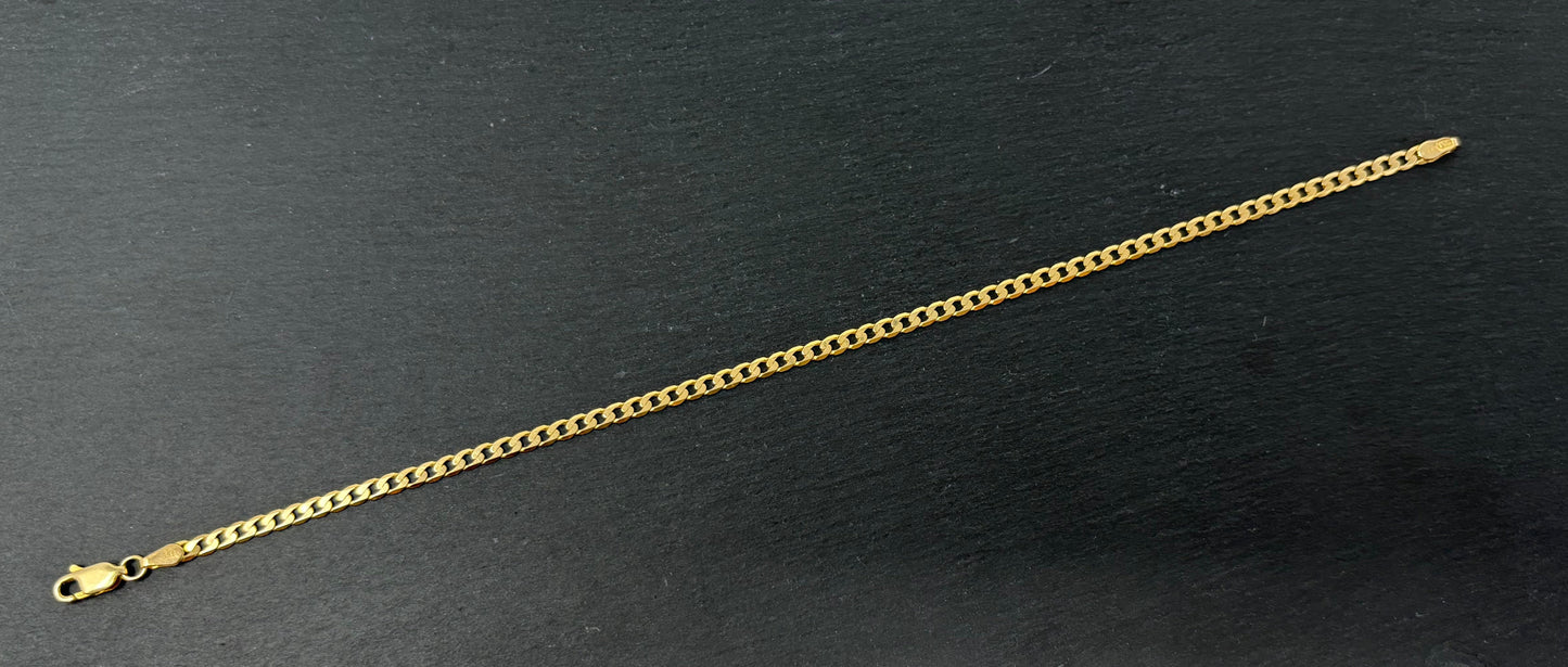 Verkauft! Gelbgold Panzerarmband Panzerkette 14K/585 21cm 3mm Massiv No.91