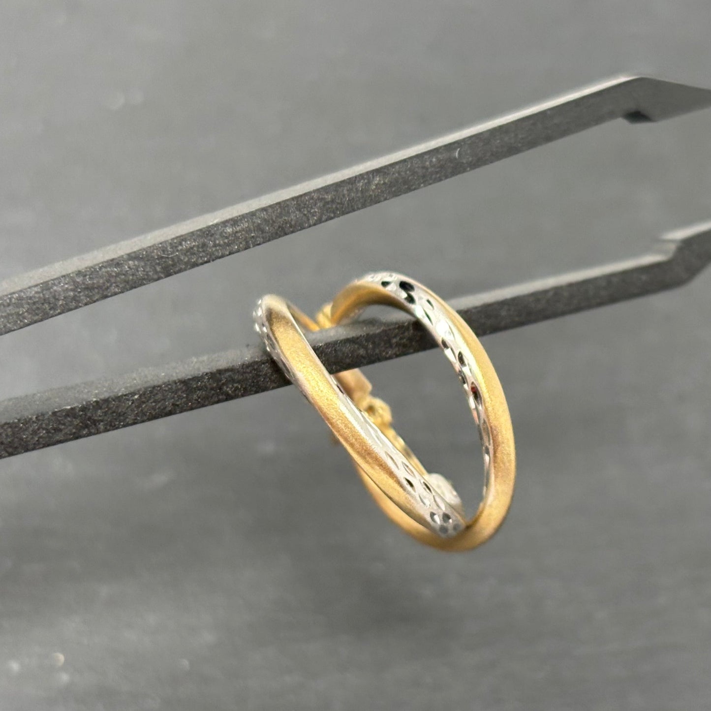 Verkauft !Ohrringe Creolen Gold Rosegold 9K/375 gezwirbelt No.116