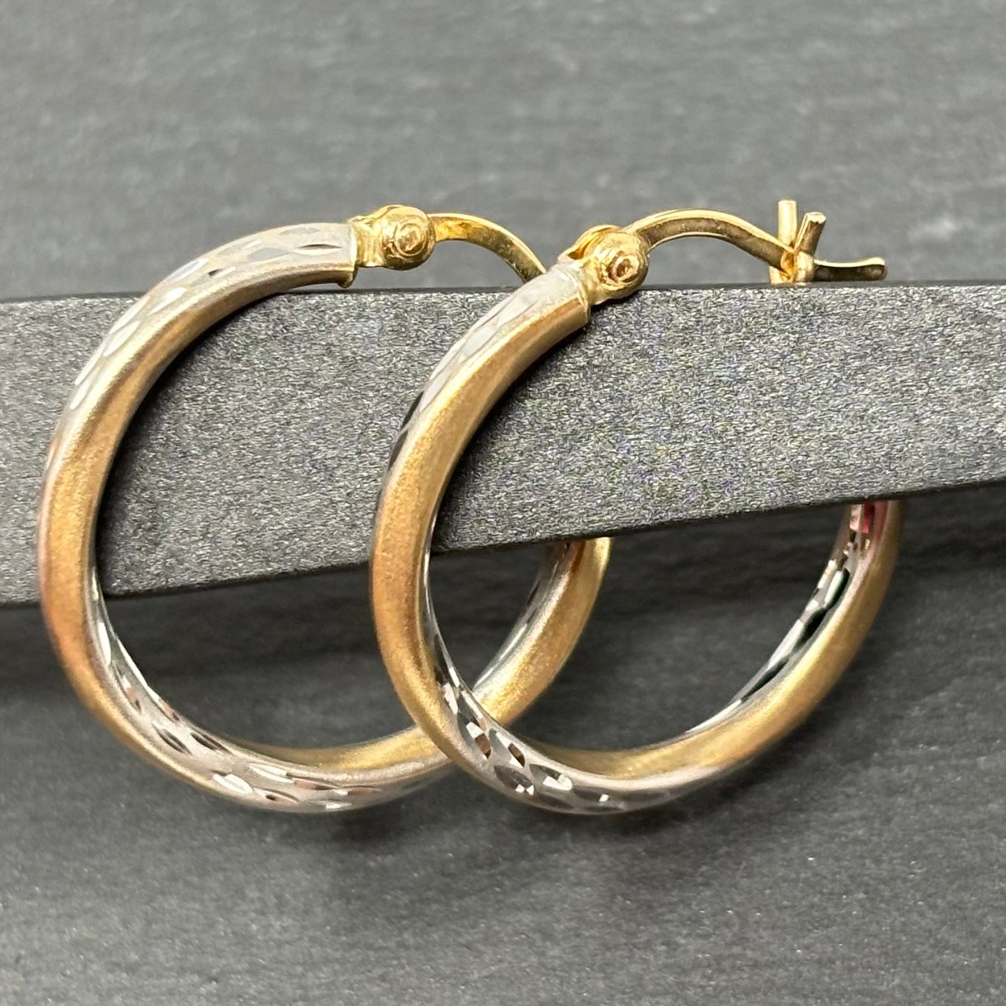 Verkauft !Ohrringe Creolen Gold Rosegold 9K/375 gezwirbelt No.116