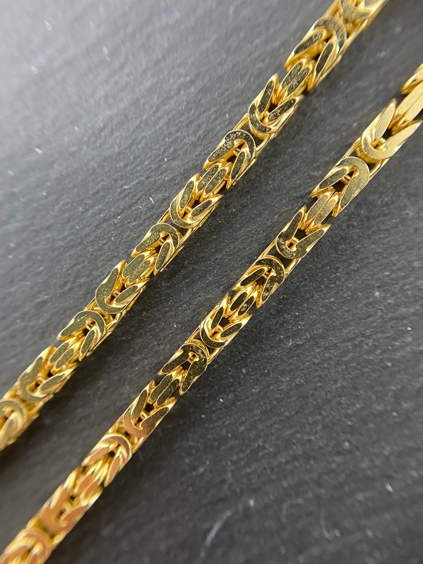 Massive 14K Königskette aus Echtgold – 80cm lang – 3mm breit – 43,6g – Herren