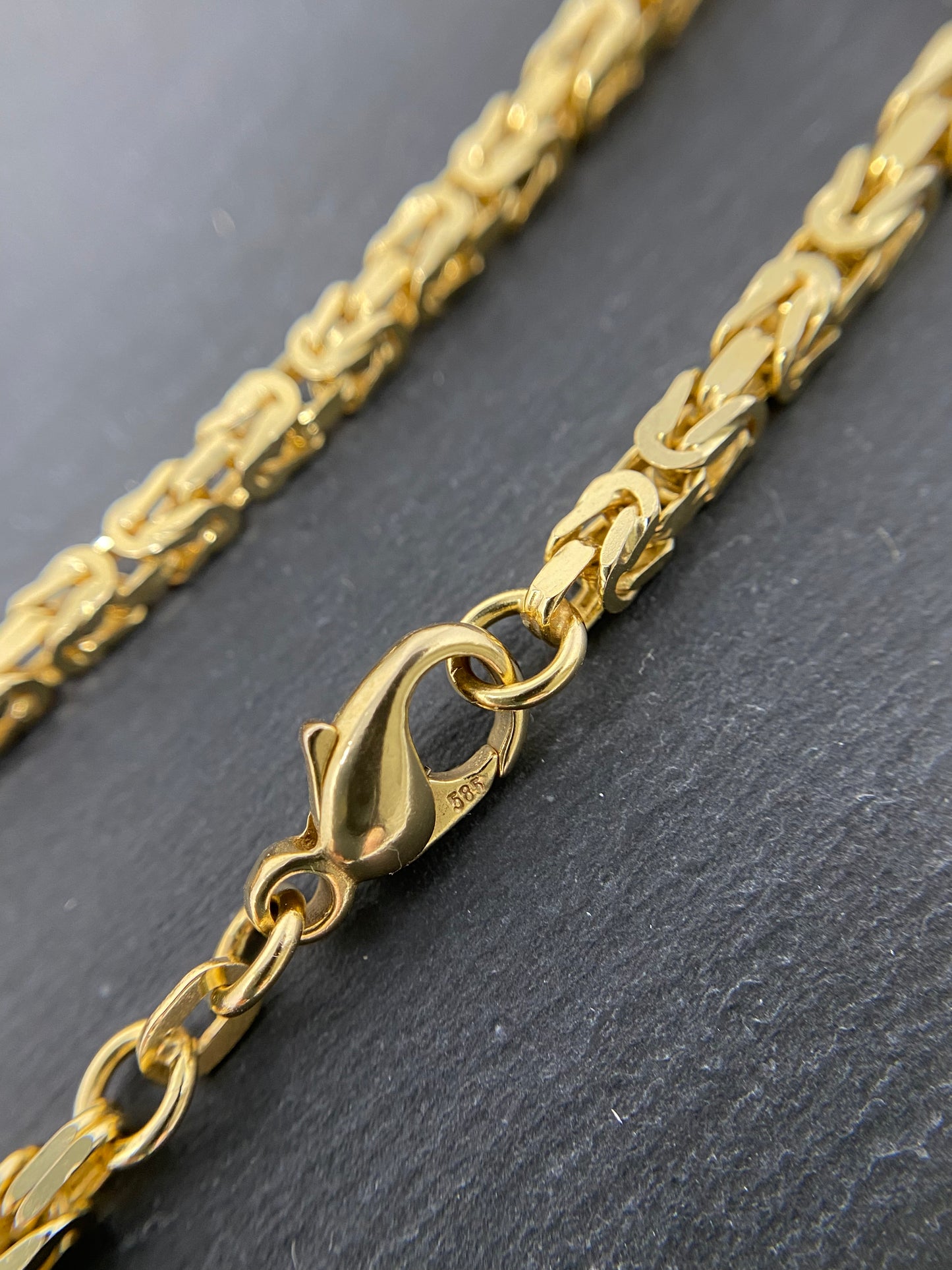 Massive 14K Königskette aus Echtgold – 80cm lang – 3mm breit – 43,6g – Herren