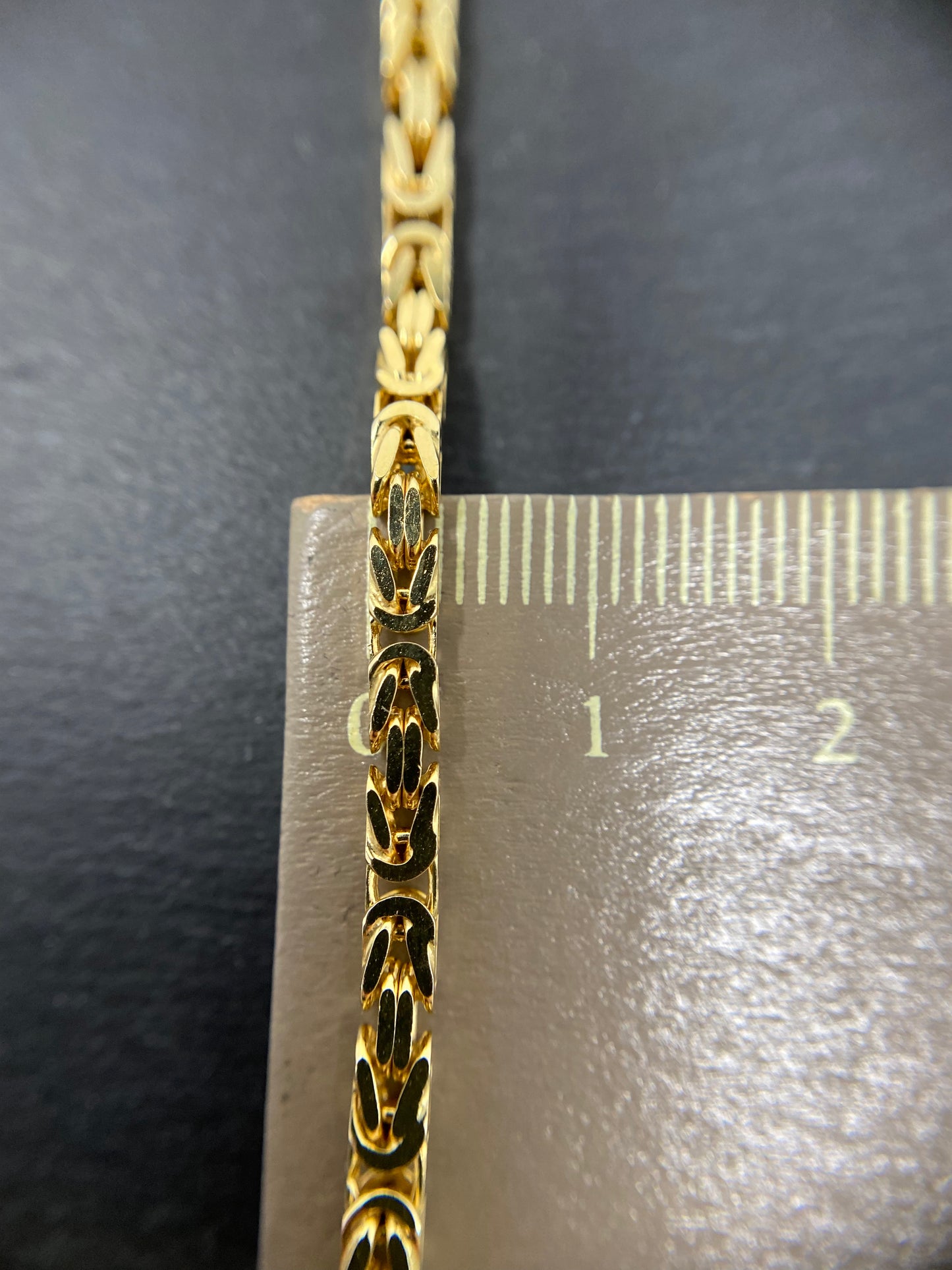 Massive 14K Königskette aus Echtgold – 80cm lang – 3mm breit – 43,6g – Herren